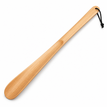 Beechwood Long Shoehorn on a white background.