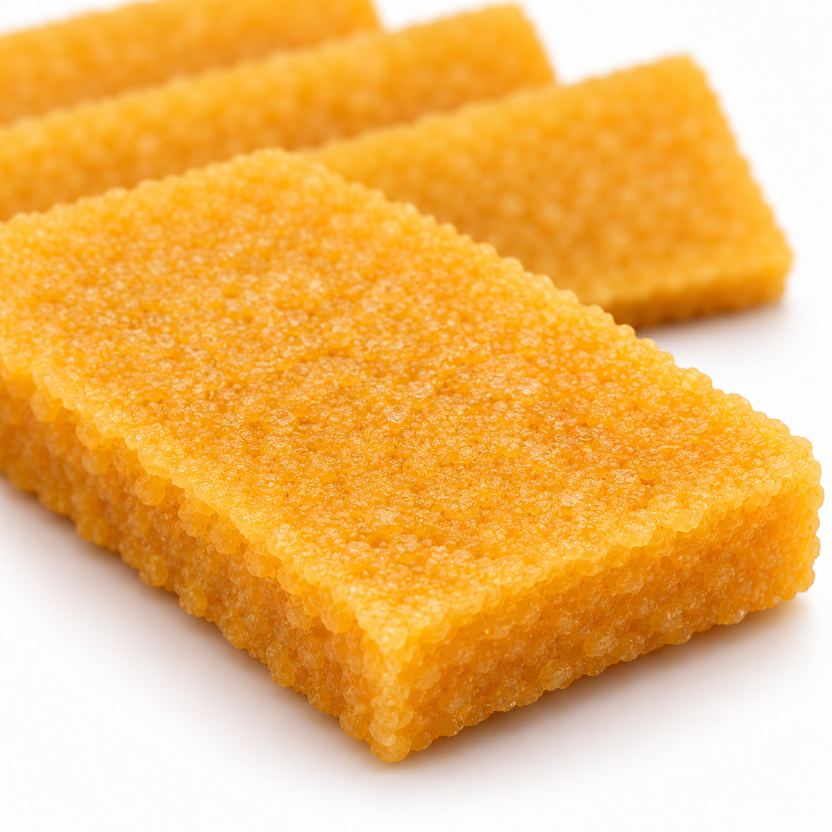 Material and construction detail of crepe rubber cleaning blocks, set of 4.