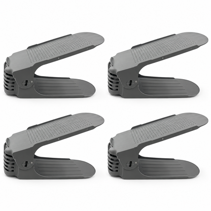 Gray Adjustable Shoe Stackers, Set of 4 on a white background.