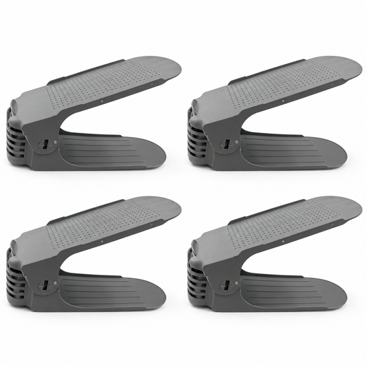 Gray Adjustable Shoe Stackers, Set of 4 on a white background.