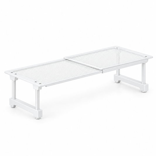 White Expandable Shoe Shelf on a white background.
