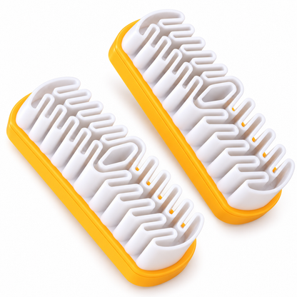 Yellow Suede Loop Brushes, Set of 2 on a white background.